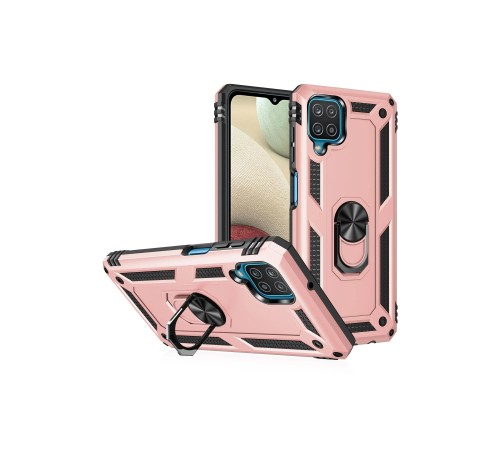 Samsung Galaxy A12 Kılıf Sofya Yüzüklü Silikon Kapak - Rose Samsung Galaxy A12 Kılıf Sofya Yüzüklü Silikon Kapak - Rose