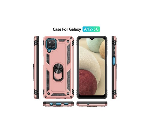 Samsung Galaxy A12 Kılıf Sofya Yüzüklü Silikon Kapak - Rose Samsung Galaxy A12 Kılıf Sofya Yüzüklü Silikon Kapak - Rose