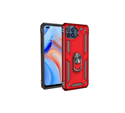 Oppo Reno 4 Lite Kılıf Sofya Yüzüklü Silikon Kapak - Kırmızı Oppo Reno 4 Lite Kılıf Sofya Yüzüklü Silikon Kapak - Kırmızı