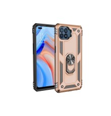 Oppo Reno 4 Lite Kılıf Sofya Yüzüklü Silikon Kapak - Gold