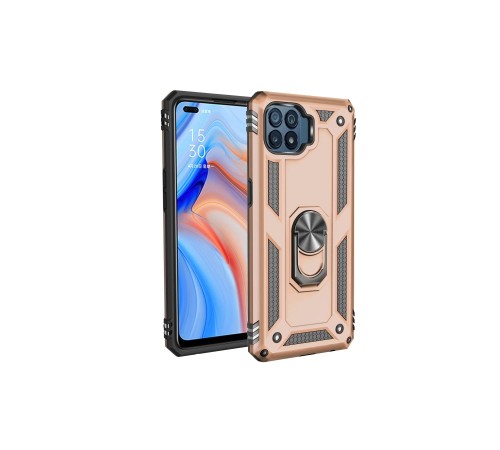Oppo Reno 4 Lite Kılıf Sofya Yüzüklü Silikon Kapak - Gold Oppo Reno 4 Lite Kılıf Sofya Yüzüklü Silikon Kapak - Gold