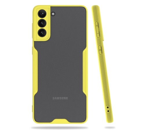 Samsung Galaxy S21 Plus Kılıf Platin Silikon - Sarı Samsung Galaxy S21 Plus Kılıf Platin Silikon - Sarı