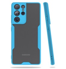 Samsung Galaxy S21 Ultra Kılıf Platin Silikon - Mavi