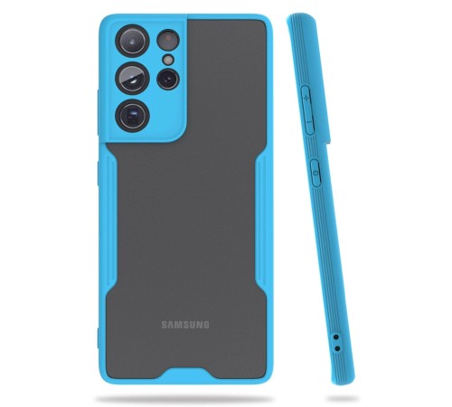 Samsung Galaxy S21 Ultra Kılıf Platin Silikon - Mavi Samsung Galaxy S21 Ultra Kılıf Platin Silikon - Mavi