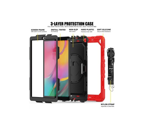 Samsung Galaxy T510 Tab A 10.1 Kılıf Pars Tablet Kapak - Kırmızı Samsung Galaxy T510 Tab A 10.1 Kılıf Pars Tablet Kapak - Kırmızı