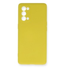 Oppo Reno 5 Kılıf Nano içi Kadife Silikon - Sarı