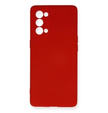 Oppo Reno 5 Pro Kılıf Nano içi Kadife Silikon - Kırmızı