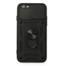 iPhone 6 Kılıf Pars Lens Yüzüklü Silikon - Siyah