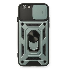 iPhone 6 Kılıf Pars Lens Yüzüklü Silikon - Yeşil