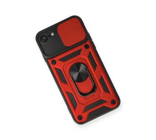 iPhone 7 Kılıf Pars Lens Yüzüklü Silikon - Kırmızı iPhone 7 Kılıf Pars Lens Yüzüklü Silikon - Kırmızı