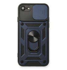 iPhone 7 Kılıf Pars Lens Yüzüklü Silikon - Lacivert