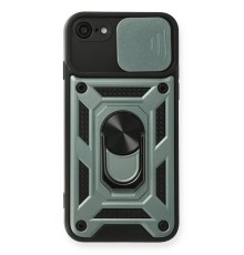 iPhone 7 Kılıf Pars Lens Yüzüklü Silikon - Yeşil