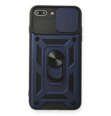 iPhone 7 Plus Kılıf Pars Lens Yüzüklü Silikon - Lacivert