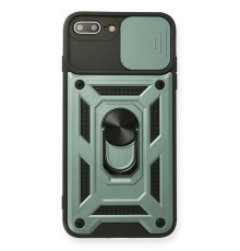 iPhone 7 Plus Kılıf Pars Lens Yüzüklü Silikon - Yeşil