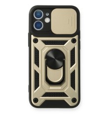 iPhone 11 Kılıf Pars Lens Yüzüklü Silikon - Gold