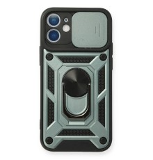iPhone 11 Kılıf Pars Lens Yüzüklü Silikon - Yeşil