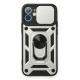 iPhone 11 Kılıf Pars Lens Yüzüklü Silikon - Gümüş
