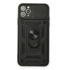 iPhone 11 Pro Kılıf Pars Lens Yüzüklü Silikon - Siyah
