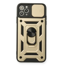 iPhone 11 Pro Kılıf Pars Lens Yüzüklü Silikon - Gold