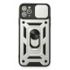 iPhone 11 Pro Kılıf Pars Lens Yüzüklü Silikon - Gümüş
