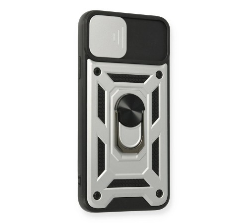 iPhone 11 Pro Kılıf Pars Lens Yüzüklü Silikon - Gümüş