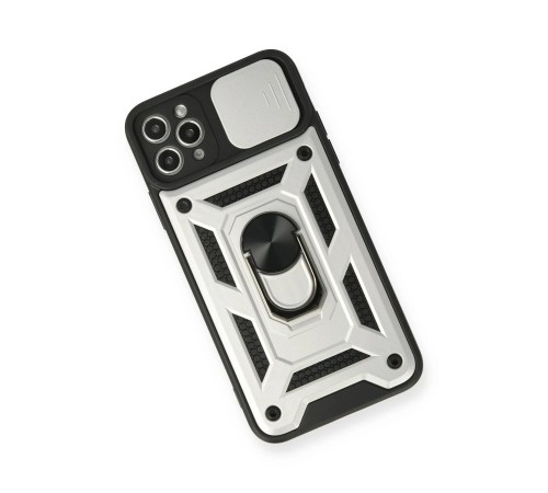 iPhone 11 Pro Kılıf Pars Lens Yüzüklü Silikon - Gümüş