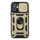 iPhone 12 Kılıf Pars Lens Yüzüklü Silikon - Gold