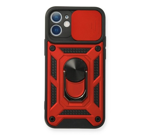 iPhone 12 Mini Kılıf Pars Lens Yüzüklü Silikon - Kırmızı iPhone 12 Mini Kılıf Pars Lens Yüzüklü Silikon - Kırmızı