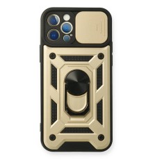 iPhone 12 Pro Kılıf Pars Lens Yüzüklü Silikon - Gold