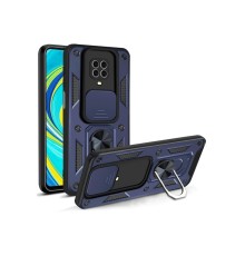 Xiaomi Redmi Note 9 Pro Kılıf Pars Lens Yüzüklü Silikon - Lacivert