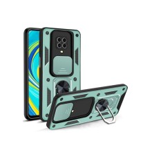 Xiaomi Redmi Note 9 Pro Kılıf Pars Lens Yüzüklü Silikon - Yeşil
