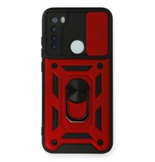 Xiaomi Redmi Note 8 Kılıf Pars Lens Yüzüklü Silikon - Kırmızı