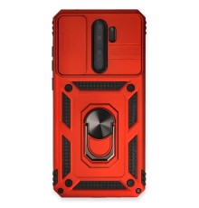 Xiaomi Redmi Note 8 Pro Kılıf Pars Lens Yüzüklü Silikon - Kırmızı