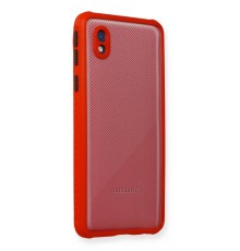 Samsung Galaxy A01 Core Kılıf Miami Şeffaf Silikon - Kırmızı