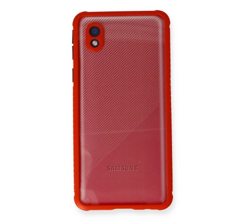 Samsung Galaxy A01 Core Kılıf Miami Şeffaf Silikon - Kırmızı Samsung Galaxy A01 Core Kılıf Miami Şeffaf Silikon - Kırmızı