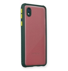 Samsung Galaxy A01 Core Kılıf Miami Şeffaf Silikon - Koyu Yeşil