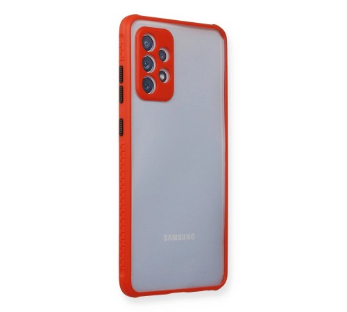 Samsung Galaxy A72 Kılıf Miami Şeffaf Silikon - Kırmızı