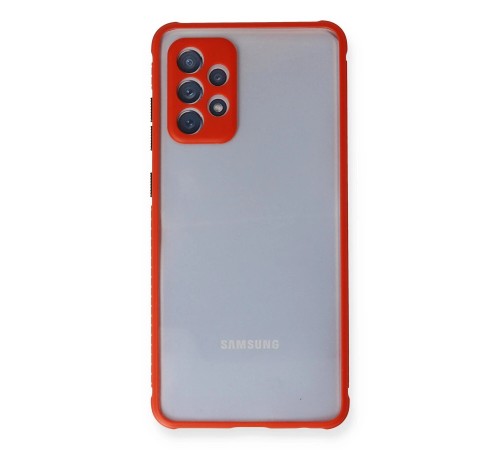 Samsung Galaxy A72 Kılıf Miami Şeffaf Silikon - Kırmızı