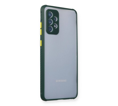 Samsung Galaxy A72 Kılıf Miami Şeffaf Silikon - Koyu Yeşil