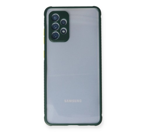 Samsung Galaxy A72 Kılıf Miami Şeffaf Silikon - Koyu Yeşil