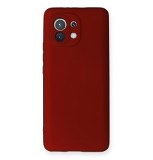 Xiaomi Mi 11 Kılıf First Silikon - Bordo
