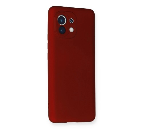 Xiaomi Mi 11 Kılıf First Silikon - Bordo Xiaomi Mi 11 Kılıf First Silikon - Bordo