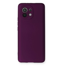 Xiaomi Mi 11 Kılıf First Silikon - Mürdüm