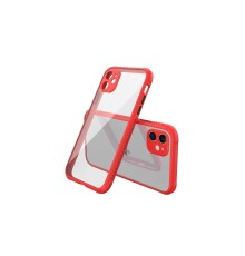 iPhone 12 Mini Kılıf Miami Şeffaf Silikon - Kırmızı