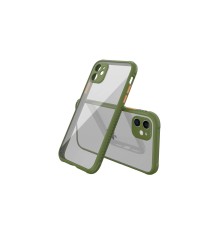 iPhone 12 Mini Kılıf Miami Şeffaf Silikon - Koyu Yeşil