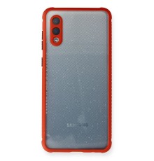 Samsung Galaxy A02 Kılıf Miami Şeffaf Silikon - Kırmızı