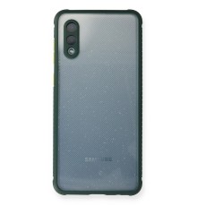 Samsung Galaxy A02 Kılıf Miami Şeffaf Silikon - Koyu Yeşil
