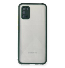Samsung Galaxy A02S Kılıf Miami Şeffaf Silikon - Koyu Yeşil
