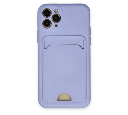 iPhone 11 Pro Kılıf Kelvin Kartvizitli Silikon - Lila