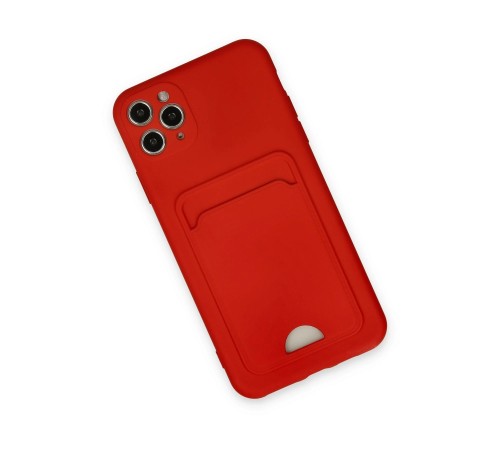 iPhone 11 Pro Max Kılıf Kelvin Kartvizitli Silikon - Kırmızı